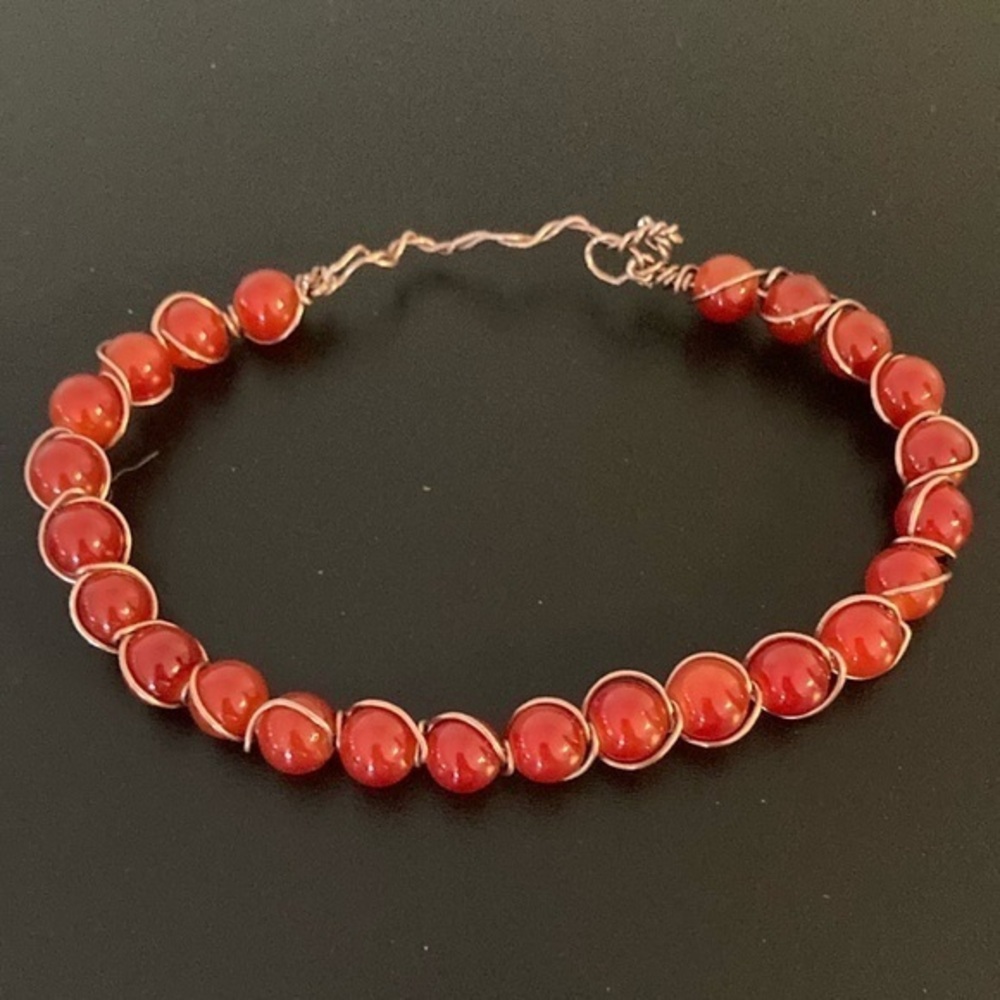 Elegant Red Beaded Bracelet